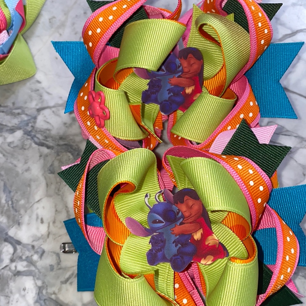 Disney lilo stitch hair bow set Disneyland world